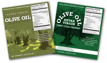 Label, package design for olive oil
